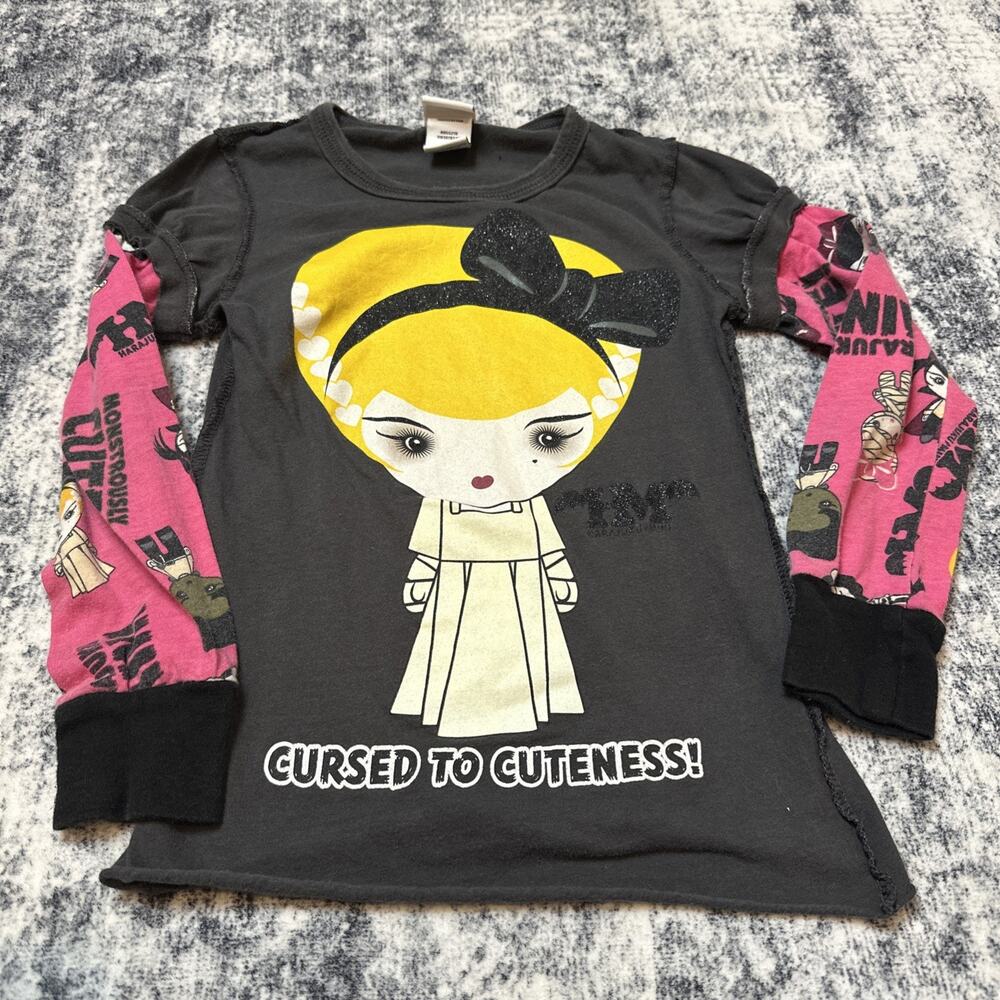 Harajuku Mini Gwen Stefani Halloween Frankenstein Shirt XS 4/5 No‎ Doubt Goth
